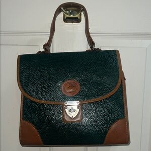 Green and Brown Leather Satchel